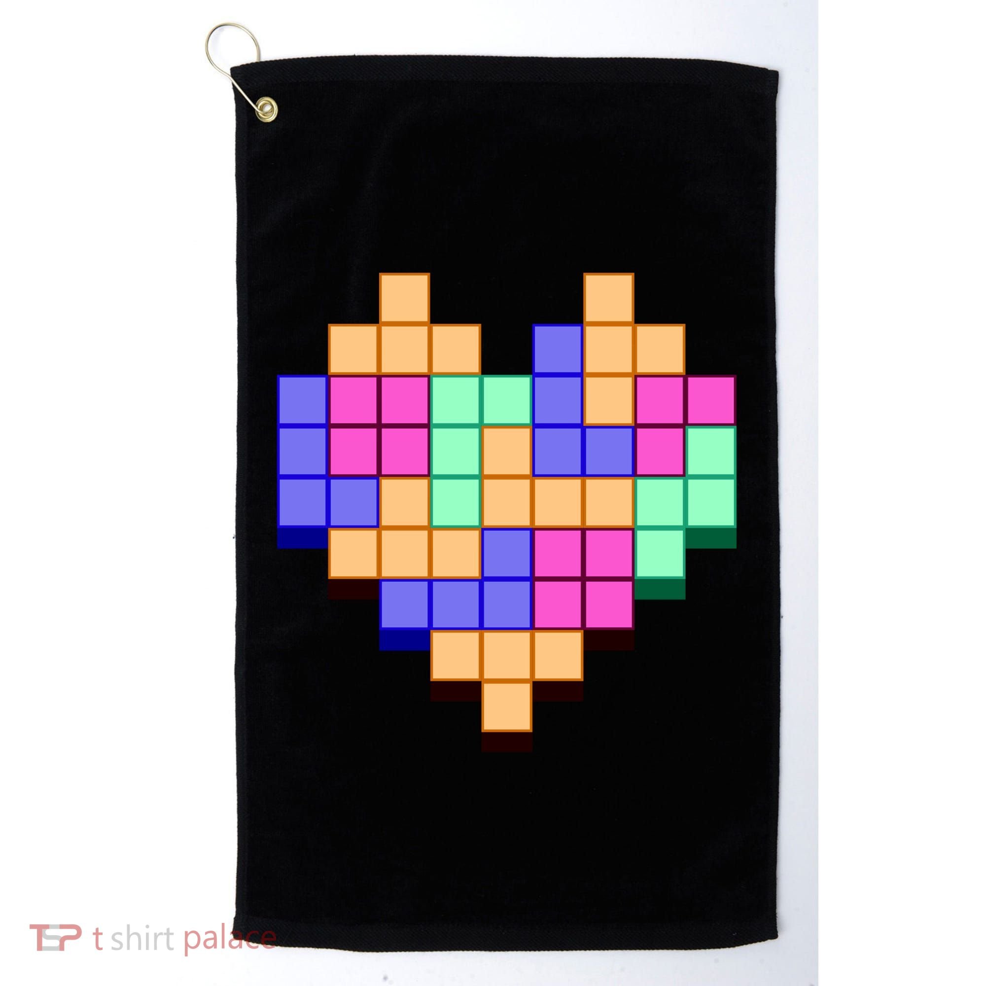 Heart Block Game Valentine's Day Gamer Love Golf Towel
