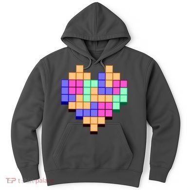 Heart Block Game Valentine's Day Gamer Love Hoodie