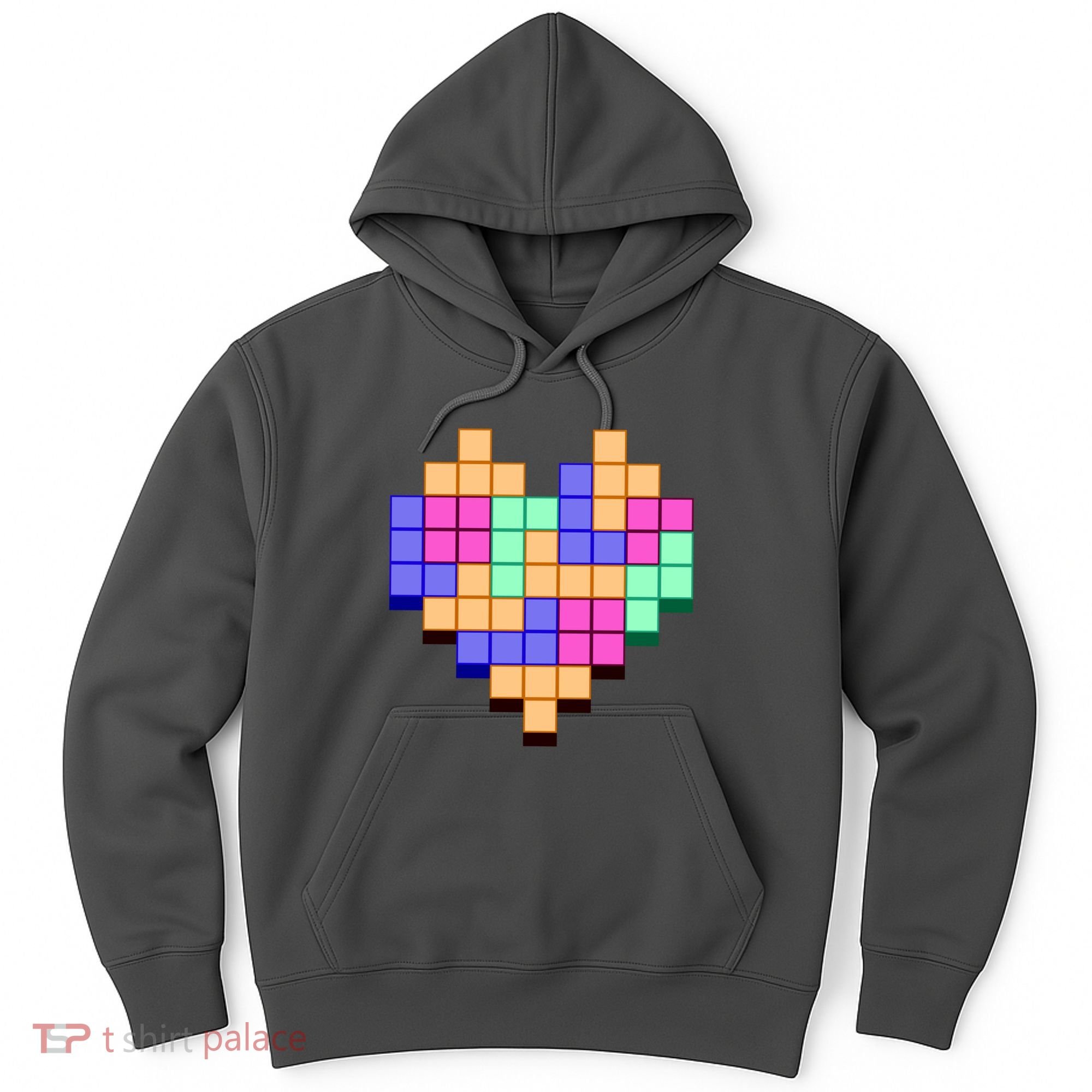 Heart Block Game Valentine's Day Gamer Love Hoodie