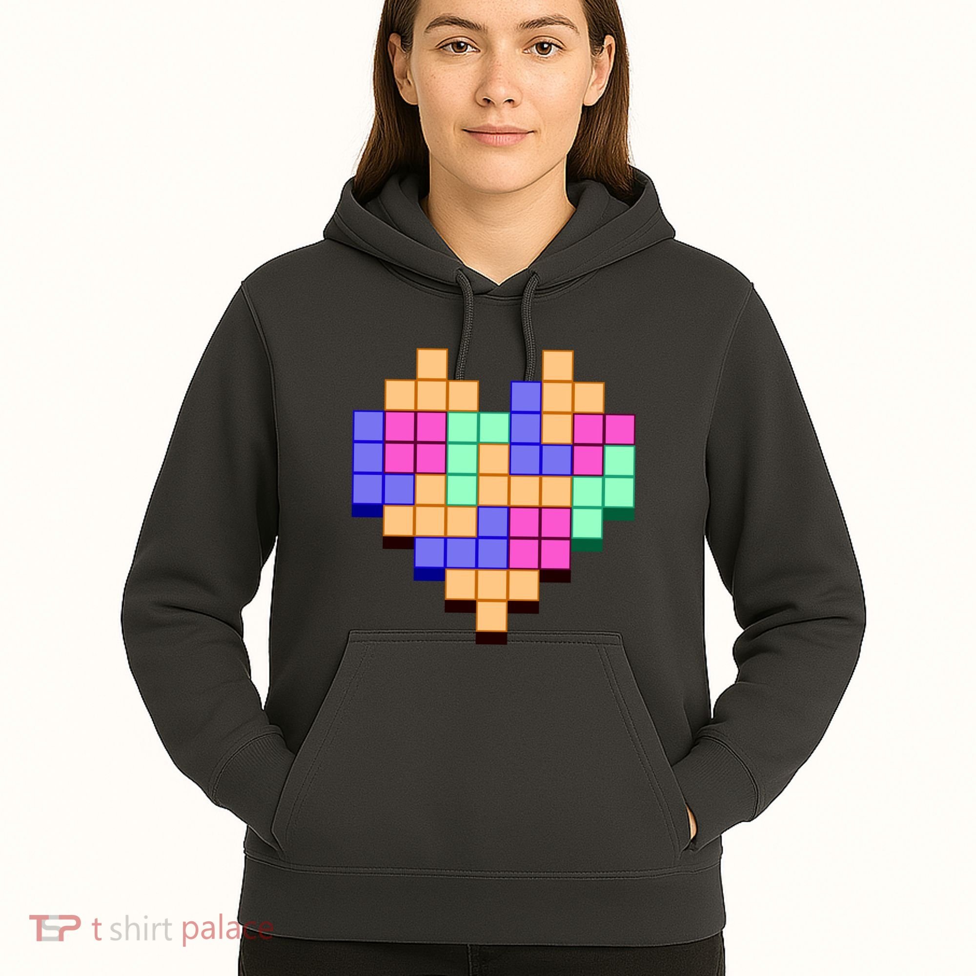 Heart Block Game Valentine's Day Gamer Love Hoodie