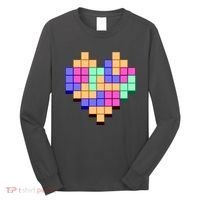 Heart Block Game Valentine's Day Gamer Love Long Sleeve Shirt thumb 0