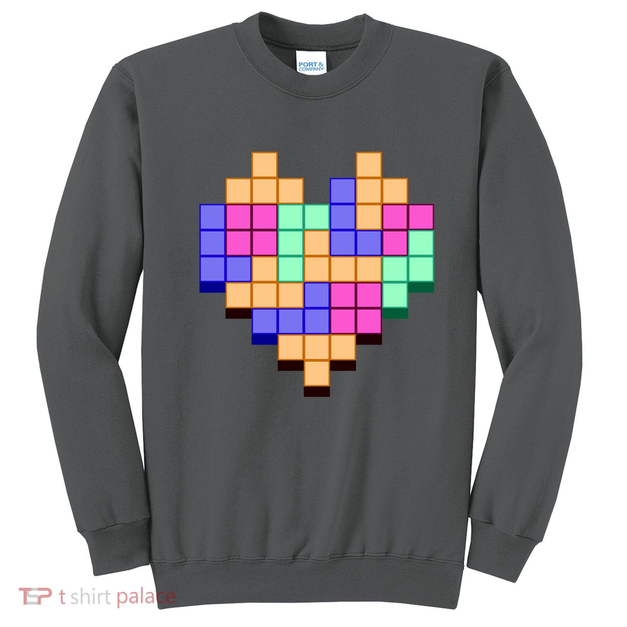 Heart Block Game Valentine's Day Gamer Love Sweatshirt