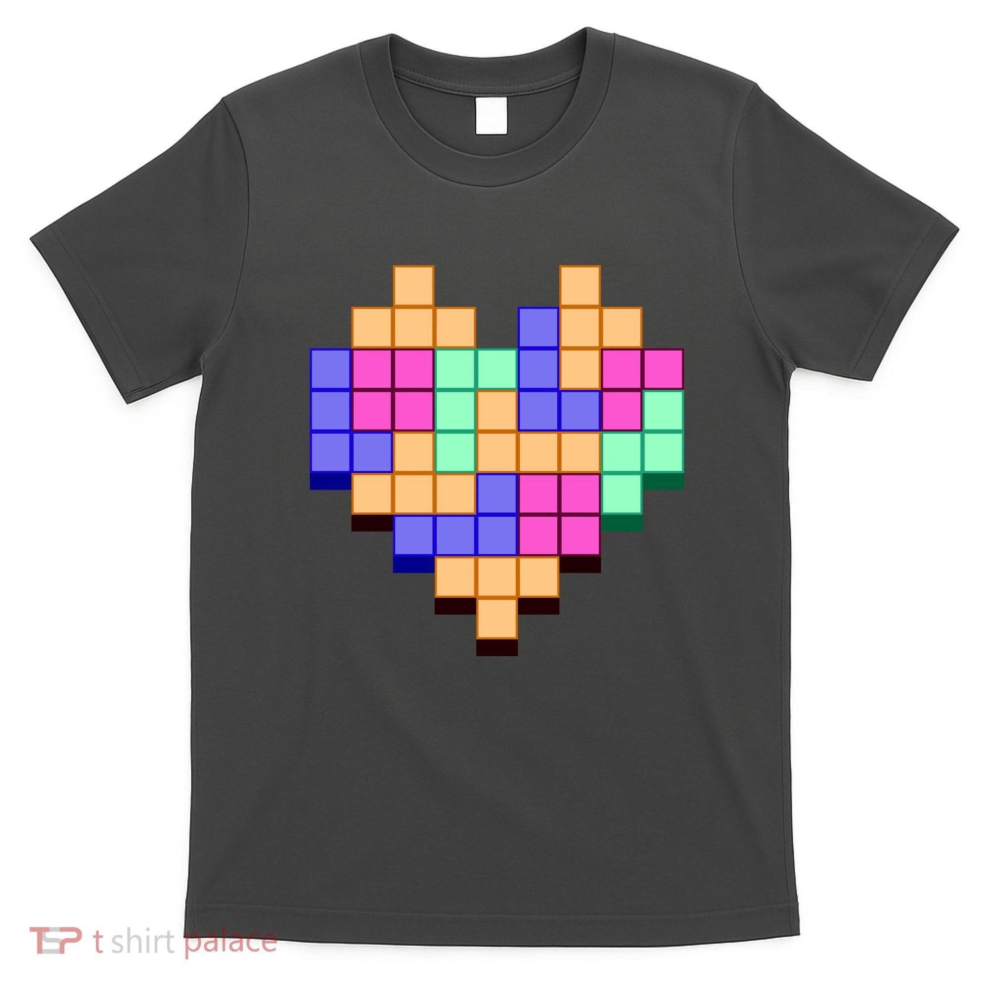 Heart Block Game Valentine's Day Gamer Love T-Shirt