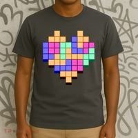 Heart Block Game Valentine's Day Gamer Love T-Shirt thumb 3