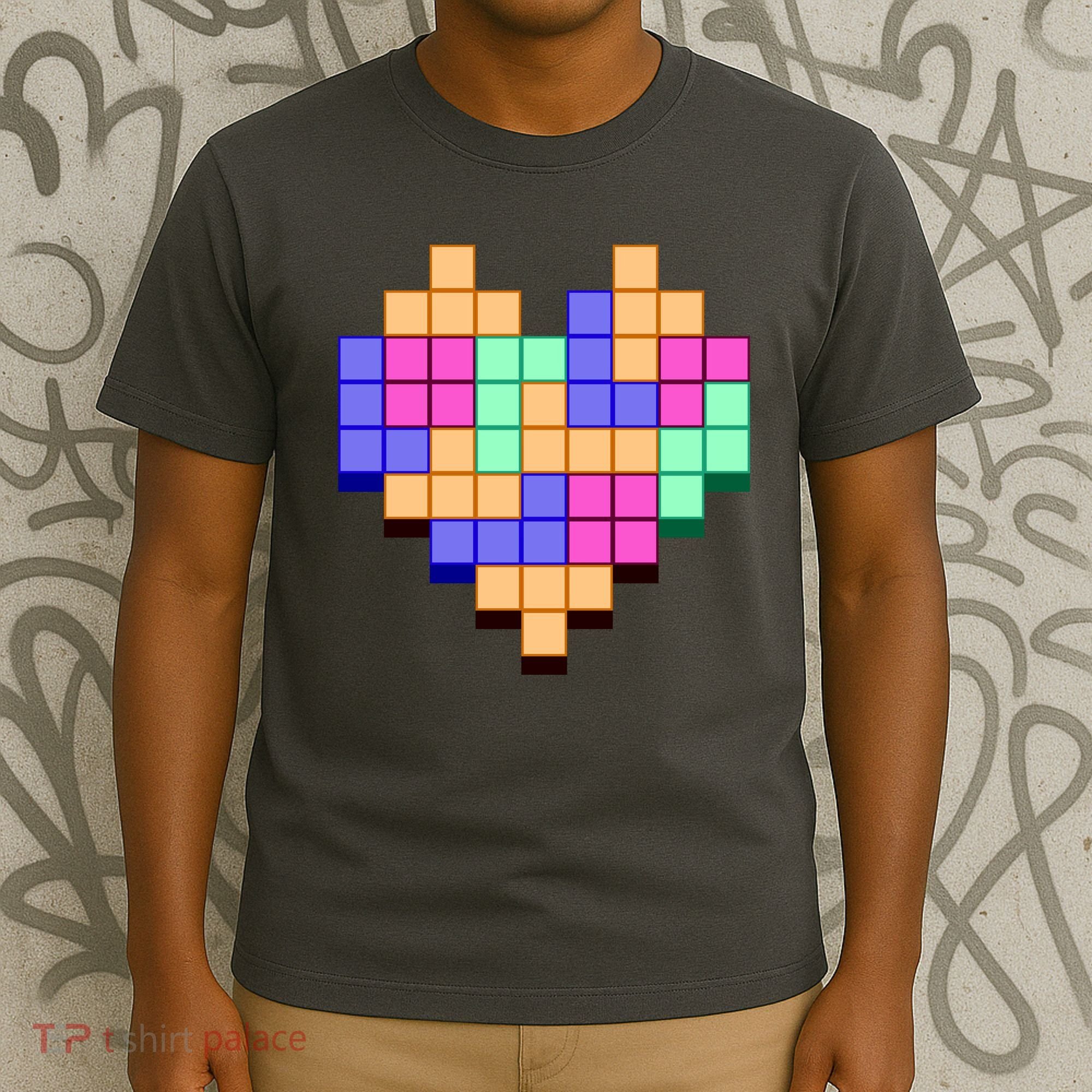 Heart Block Game Valentine's Day Gamer Love T-Shirt