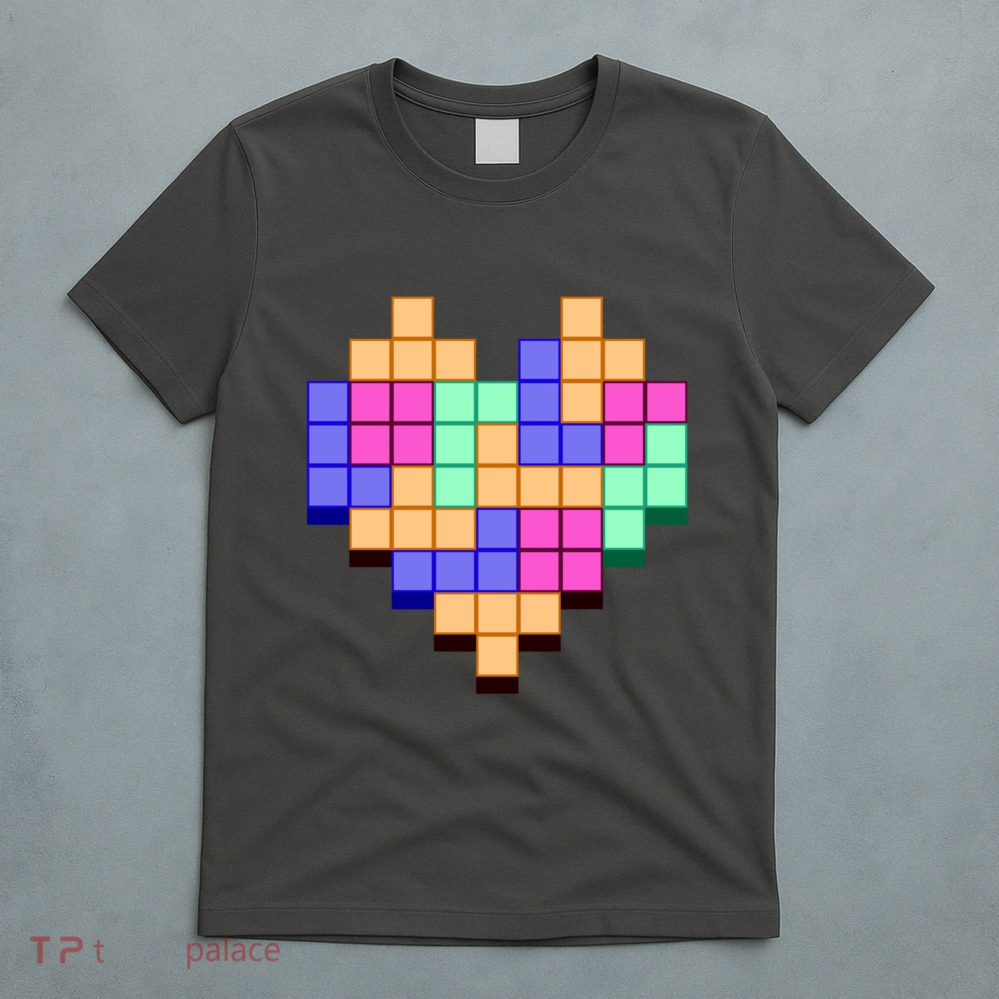 Heart Block Game Valentine's Day Gamer Love T-Shirt