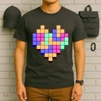 Heart Block Game Valentine's Day Gamer Love T-Shirt thumb 6