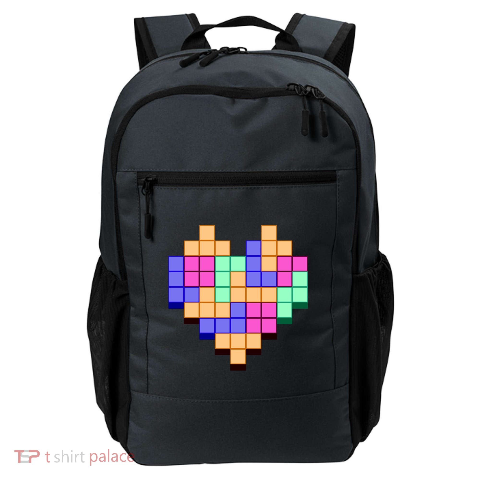 Heart Block Game Valentine's Day Gamer Love Backpack