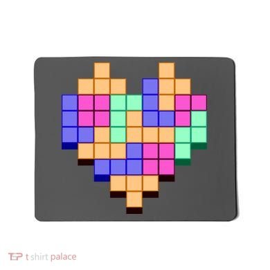 Heart Block Game Valentine's Day Gamer Love Mousepad