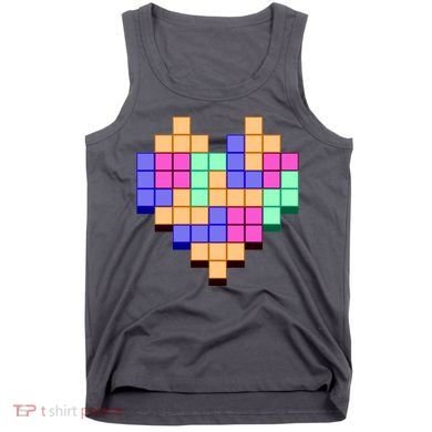 Heart Block Game Valentine's Day Gamer Love Tank Top