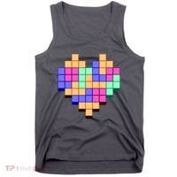 Heart Block Game Valentine's Day Gamer Love Tank Top thumb 0