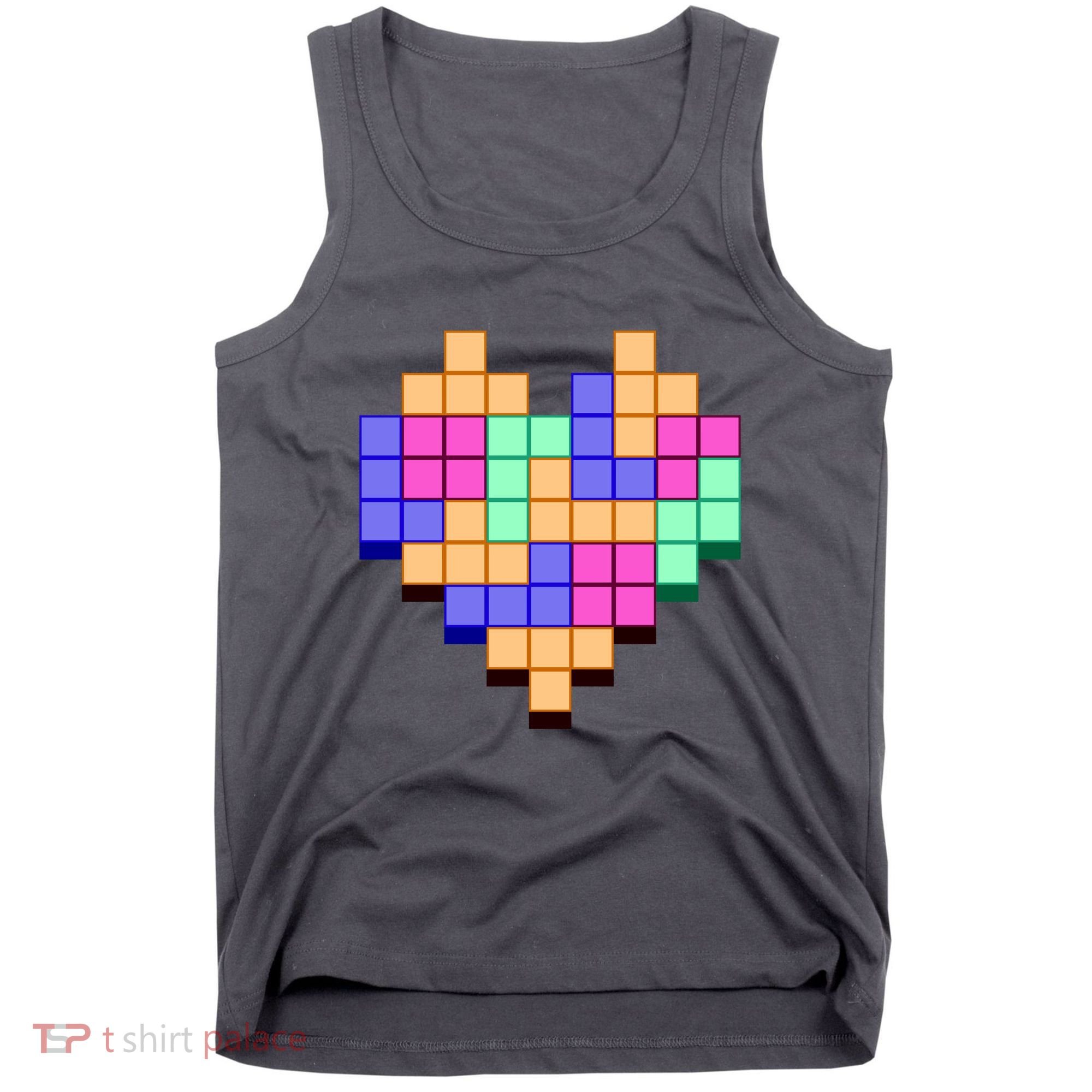 Heart Block Game Valentine's Day Gamer Love Tank Top