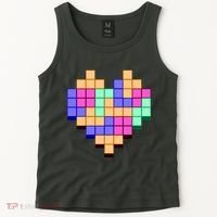 Heart Block Game Valentine's Day Gamer Love Tank Top thumb 2