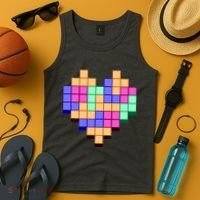 Heart Block Game Valentine's Day Gamer Love Tank Top thumb 4