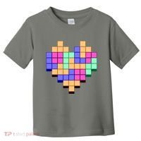 Heart Block Game Valentine's Day Gamer Love Toddler T-Shirt thumb 0