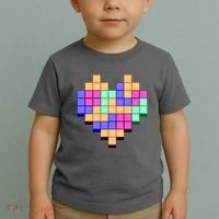 Heart Block Game Valentine's Day Gamer Love Toddler T-Shirt thumb 2
