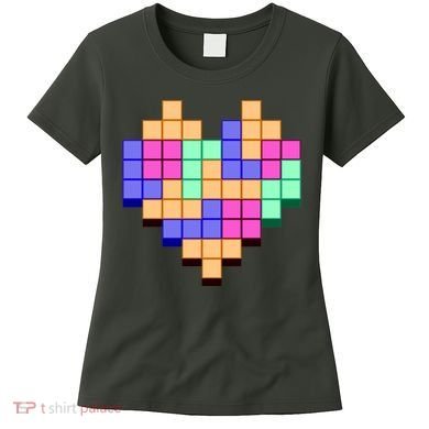 Heart Block Game Valentine's Day Gamer Love Women's T-Shirt
