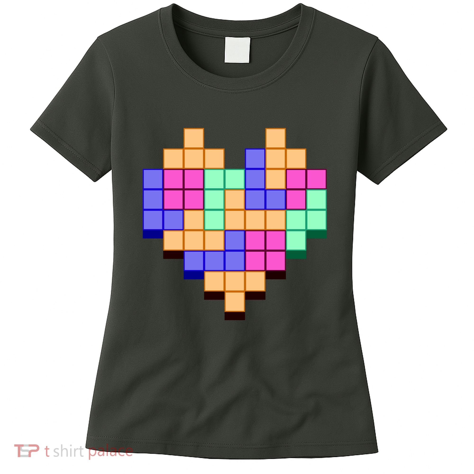 Heart Block Game Valentine's Day Gamer Love Women's T-Shirt