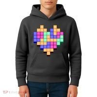 Heart Block Game Valentine's Day Gamer Love Kids Hoodie thumb 4
