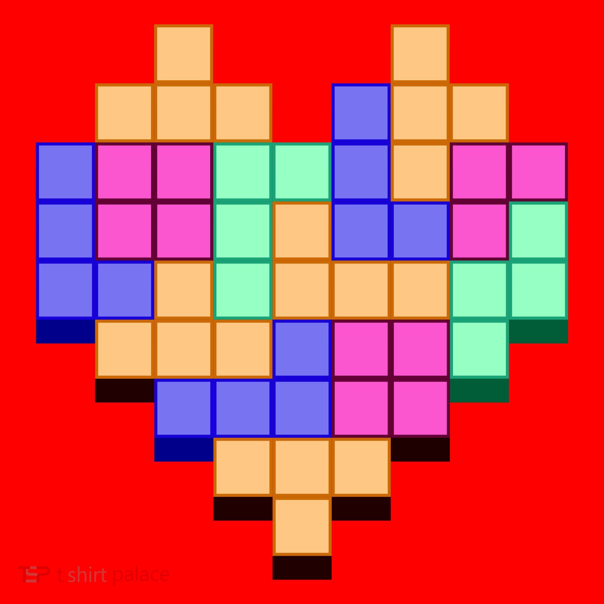 Heart Block Game Valentine's Day Gamer Love Santa Hat