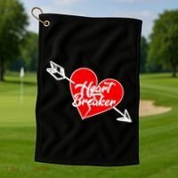 Heart Breaker Valentine's Day Broken Heart Arrow Golf Towel thumb 1