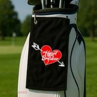 Heart Breaker Valentine's Day Broken Heart Arrow Golf Towel thumb 2