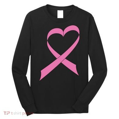 Heart Breast Cancer Ribbon Long Sleeve Shirt