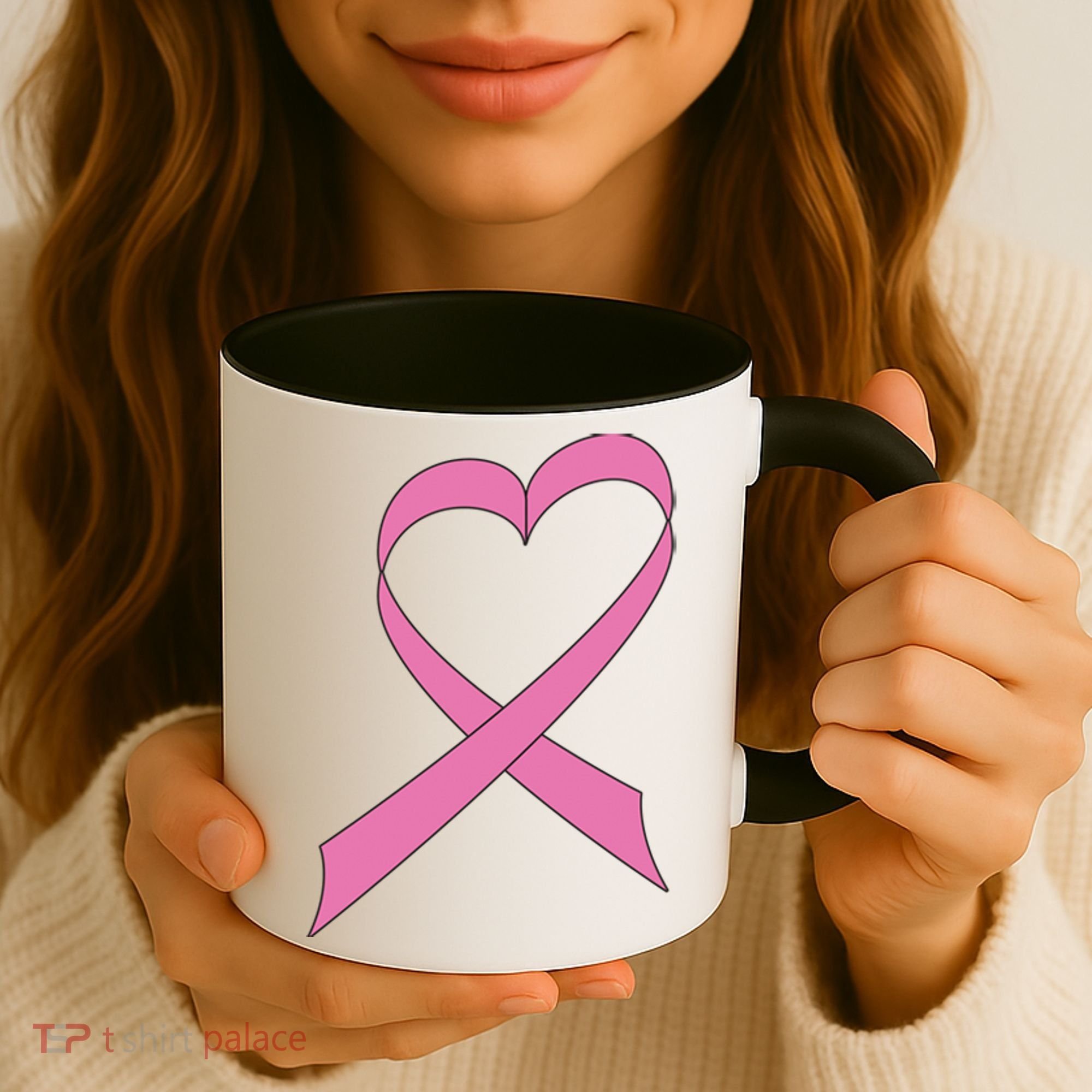 Heart Breast Cancer Ribbon Coffee Mug