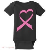 Heart Breast Cancer Ribbon Baby Bodysuit thumb 0
