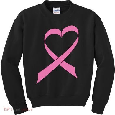 Heart Breast Cancer Ribbon Kids Sweatshirt