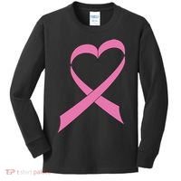 Heart Breast Cancer Ribbon Kids Long Sleeve Shirt thumb 0