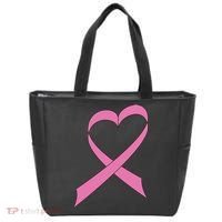 Heart Breast Cancer Ribbon Tote Bag thumb 0