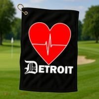 Heart Detroit Pulse Golf Towel thumb 1