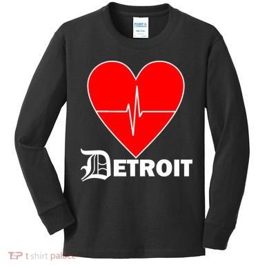 Heart Detroit Pulse Kids Long Sleeve Shirt