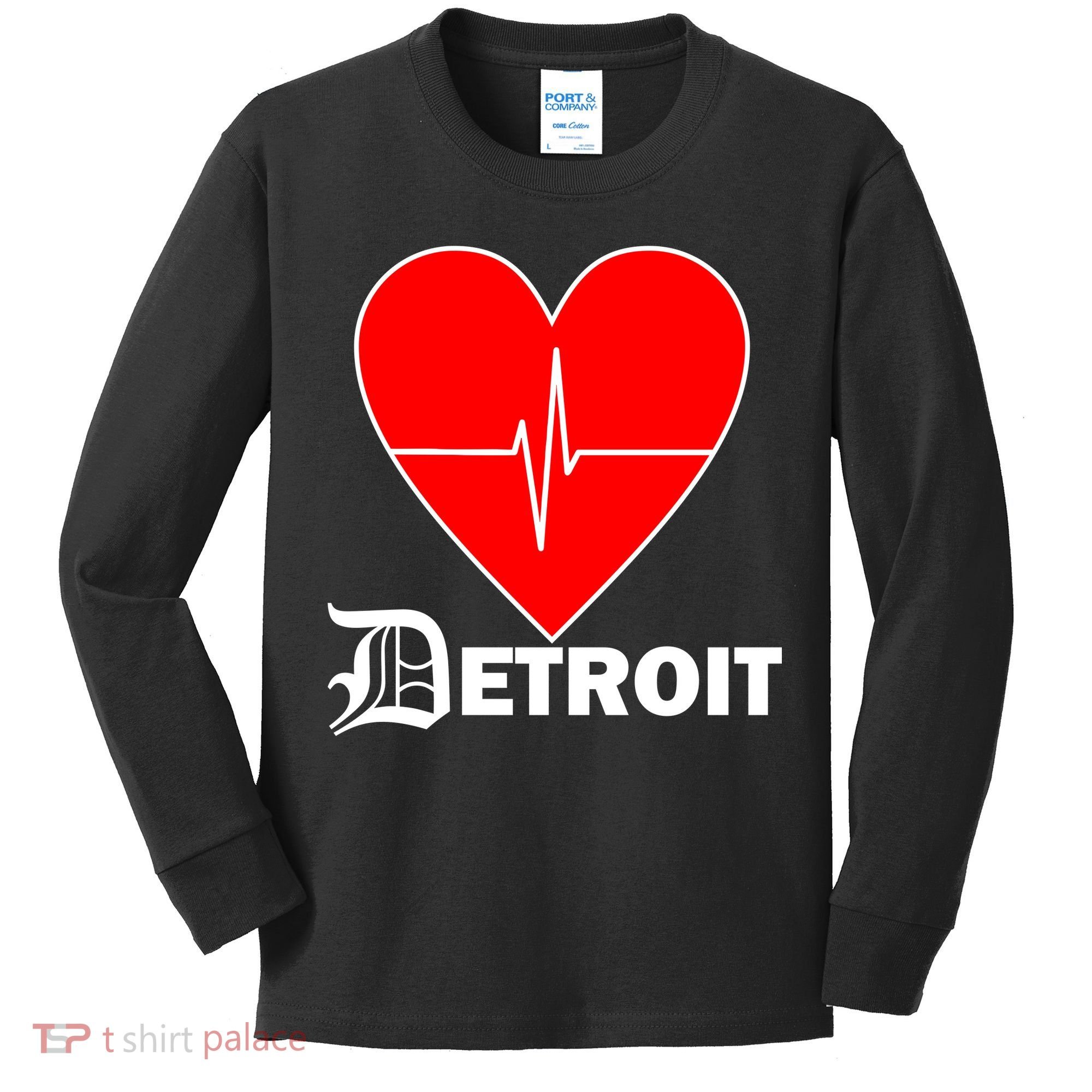 Heart Detroit Pulse Kids Long Sleeve Shirt