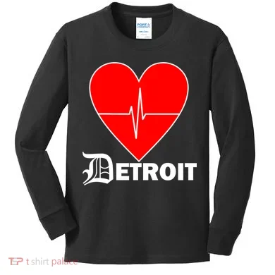 Heart Detroit Pulse Kids Long Sleeve Shirt