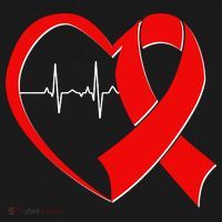 Heart Disease Health Awareness Heartbeat Red Ribbon T-Shirt thumb 7