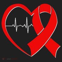 Heart Disease Health Awareness Heartbeat Red Ribbon Beanie thumb 2