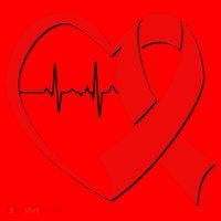 Heart Disease Health Awareness Heartbeat Red Ribbon Santa Hat thumb 1