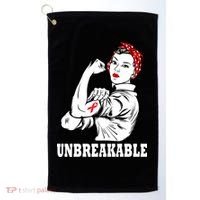 Heart Diseases Unbreakable We Can Do It Golf Towel thumb 0