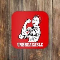 Heart Diseases Unbreakable We Can Do It Coaster thumb 0