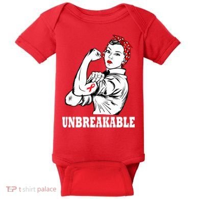 Heart Diseases Unbreakable We Can Do It Baby Bodysuit