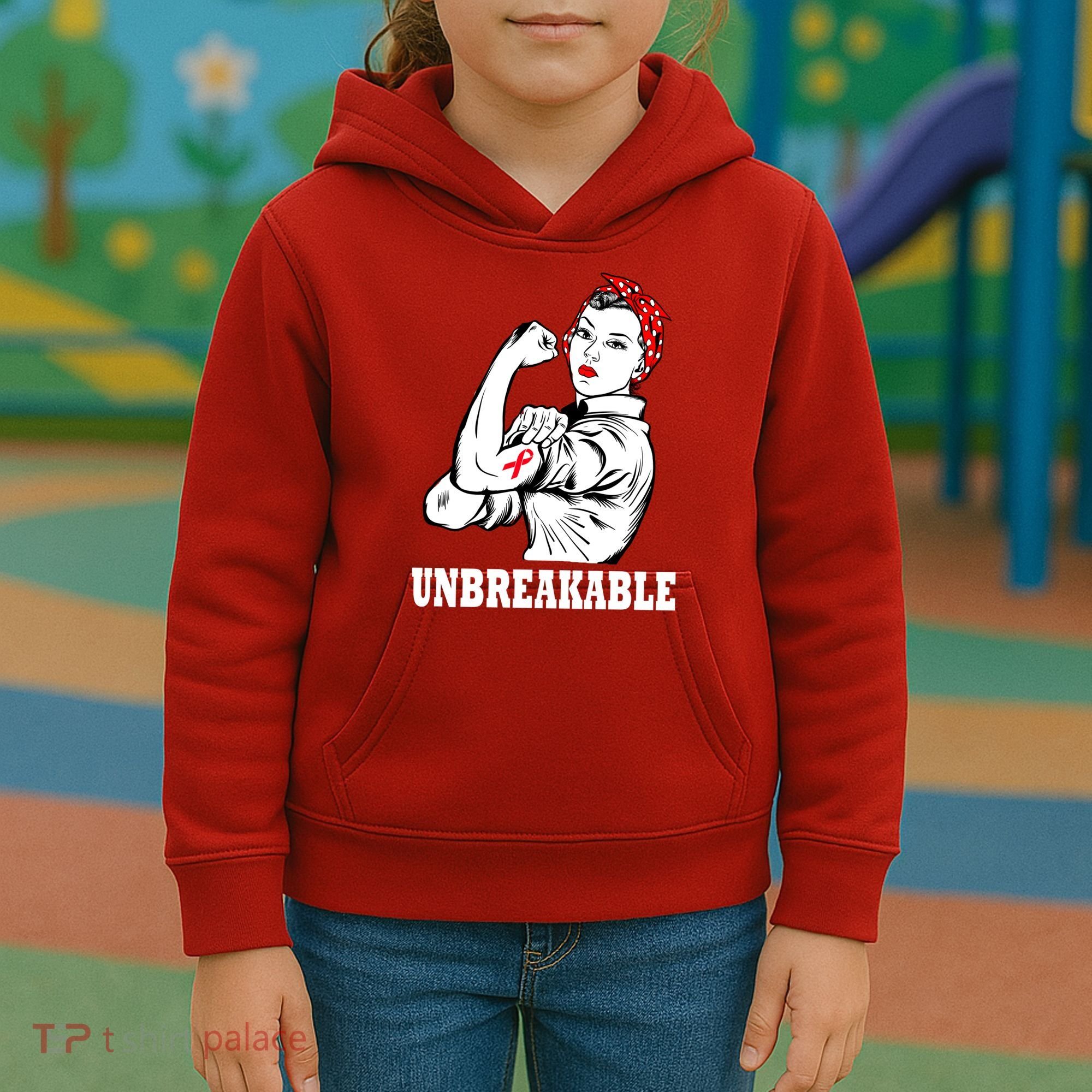 Heart Diseases Unbreakable We Can Do It Kids Hoodie