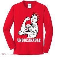 Heart Diseases Unbreakable We Can Do It Kids Long Sleeve Shirt thumb 0
