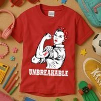 Heart Diseases Unbreakable We Can Do It Kids T-Shirt thumb 3
