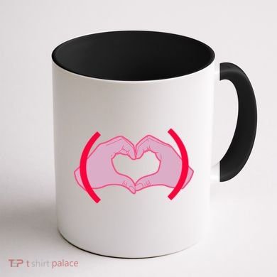 Heart Hands Sign Love Tribute Coffee Mug back