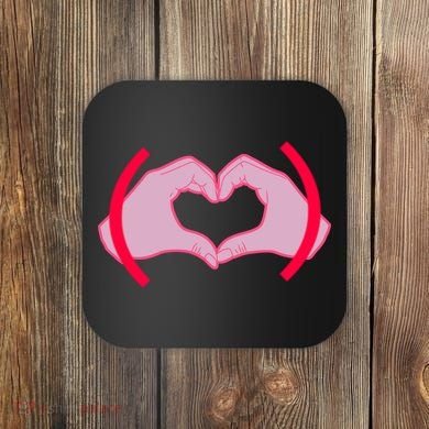 Heart Hands Sign Love Tribute Coaster