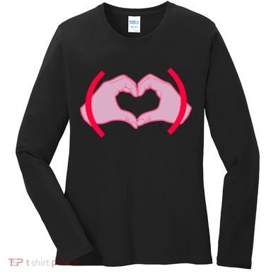 Heart Hands Sign Love Tribute Women's Long Sleeve Shirt