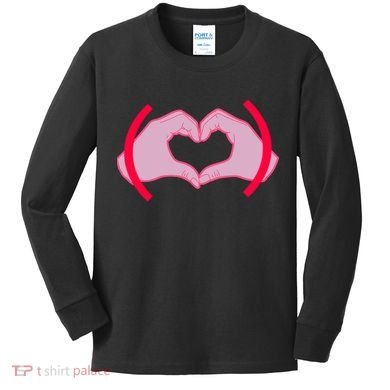 Heart Hands Sign Love Tribute Kids Long Sleeve Shirt