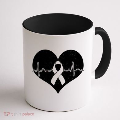 Heart Health Awareness Heartbeat Coffee Mug back